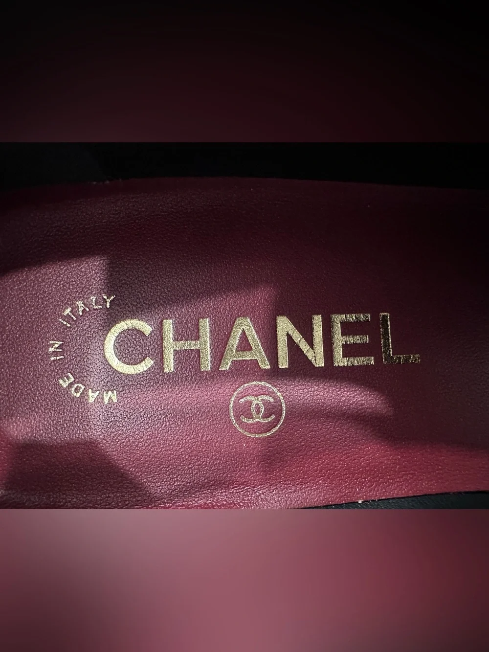 NEW CHANEL BLACK PATENT LEATHER MARYJANES WITH GOLD CC LOGO ADJUSTABLE LOCK 38C